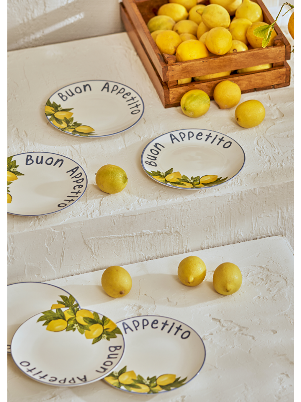 Karışık Lemoncello Porselen 48 Parça 12 Kişilik Yemek Takımı-5