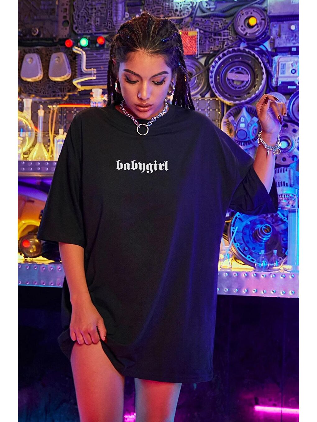 uyguntarz Siyah Unisex Babygirl Baskılı Tasarım Tshirt