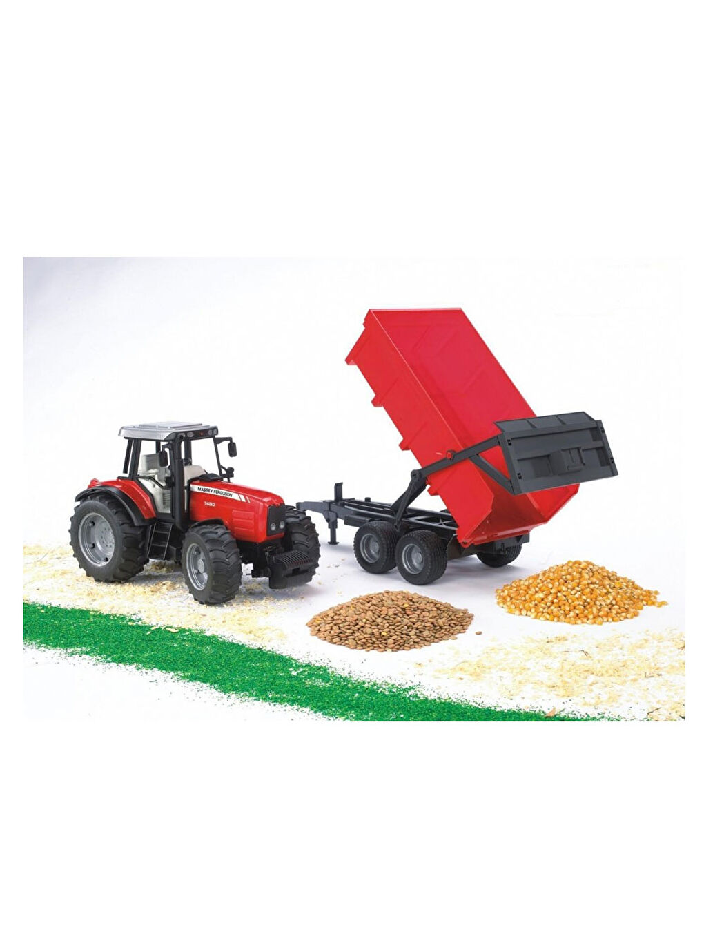 Bruder Massey Ferguson 7480 Traktör Römork Br02045 - 1