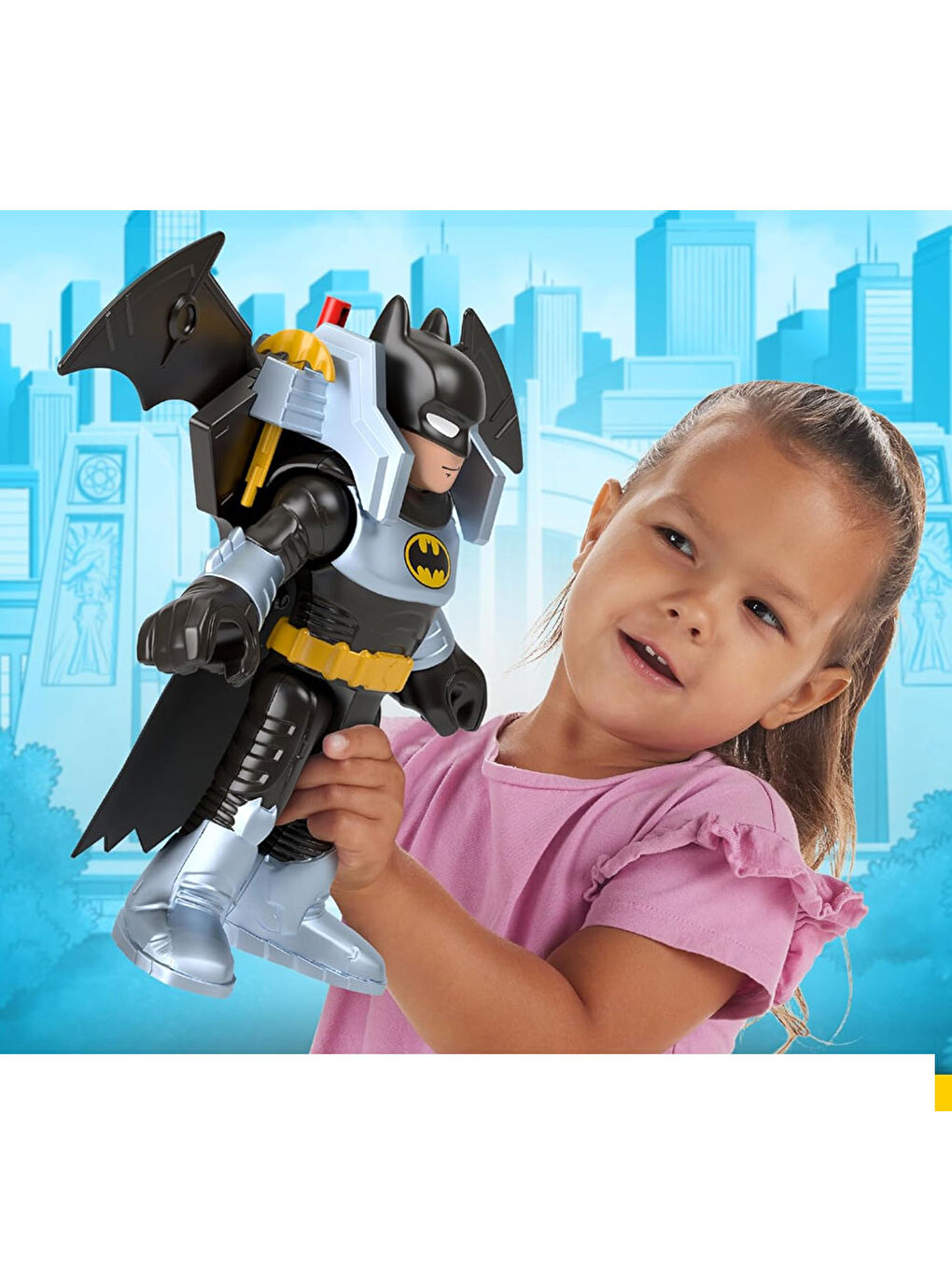 Imaginext Renksiz DC Super Friends Batglider ve Batman HVY12 - 1