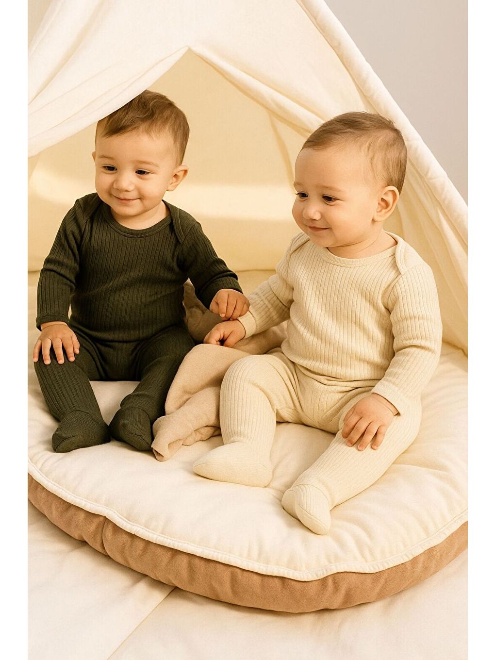 Lacivert Organik Pamuklu Zıbın Body ve Patikli Alt 6 Parça 3’lü Set Bebek Takımı 0-9 Ay-1