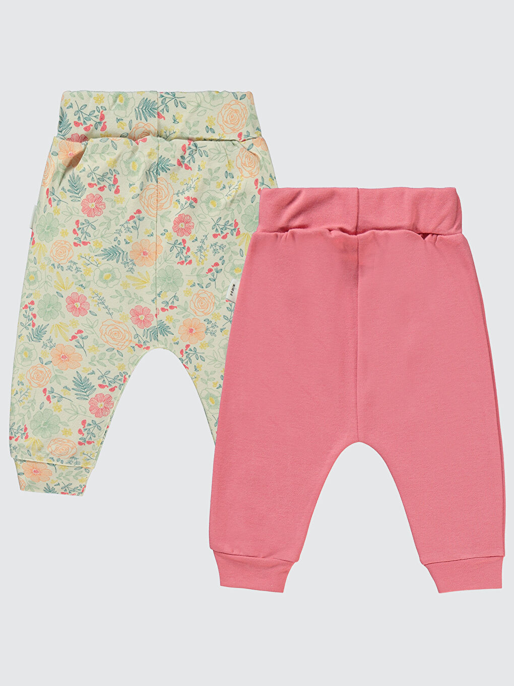 Pembe Baby Kız Bebek 2'li Patiksiz Tek Alt 6-18 Ay Gül-1