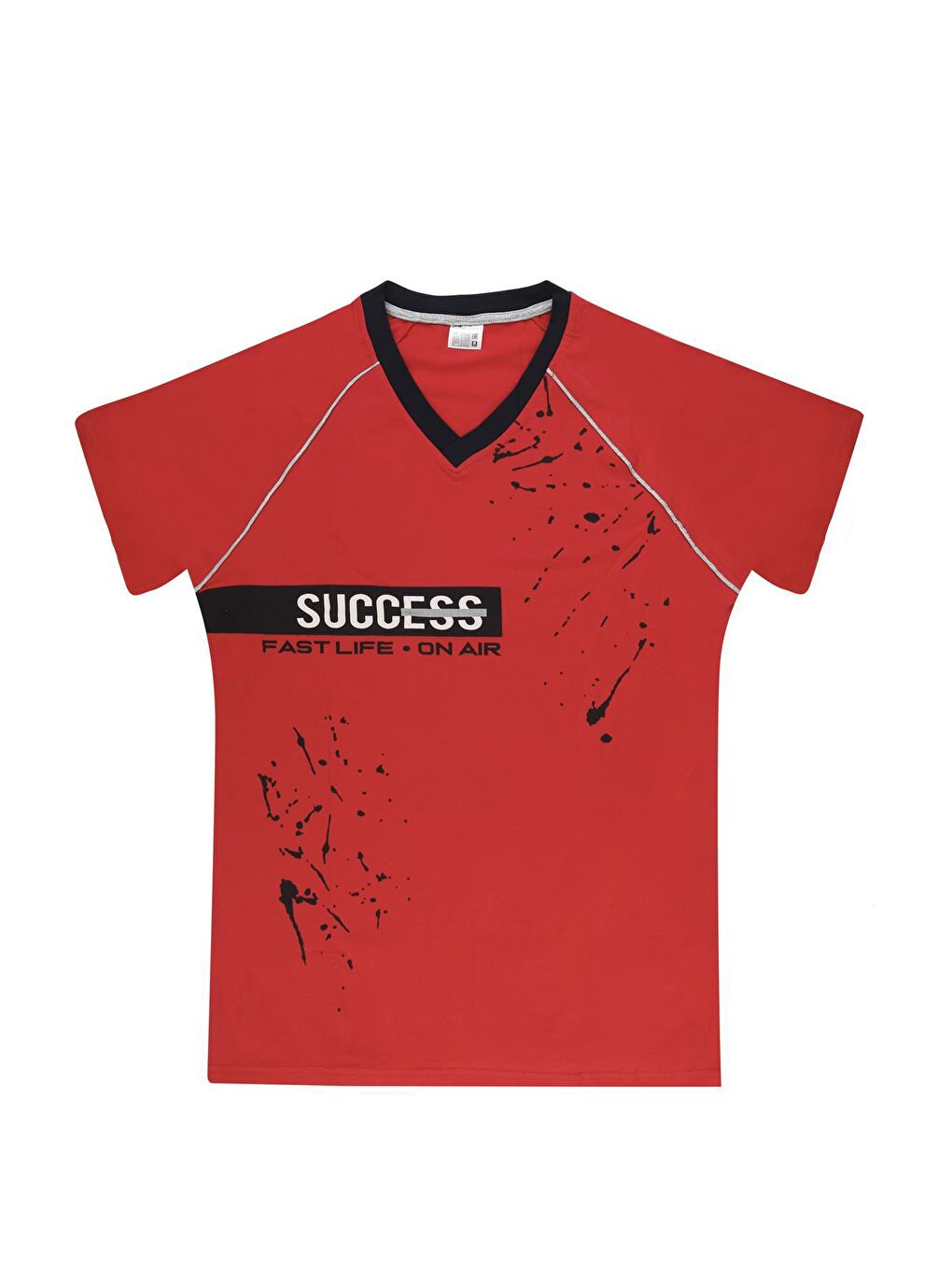 Kırmızı Erkek Pijama Takımı Kısa Kollu Cepli Pamuk-2