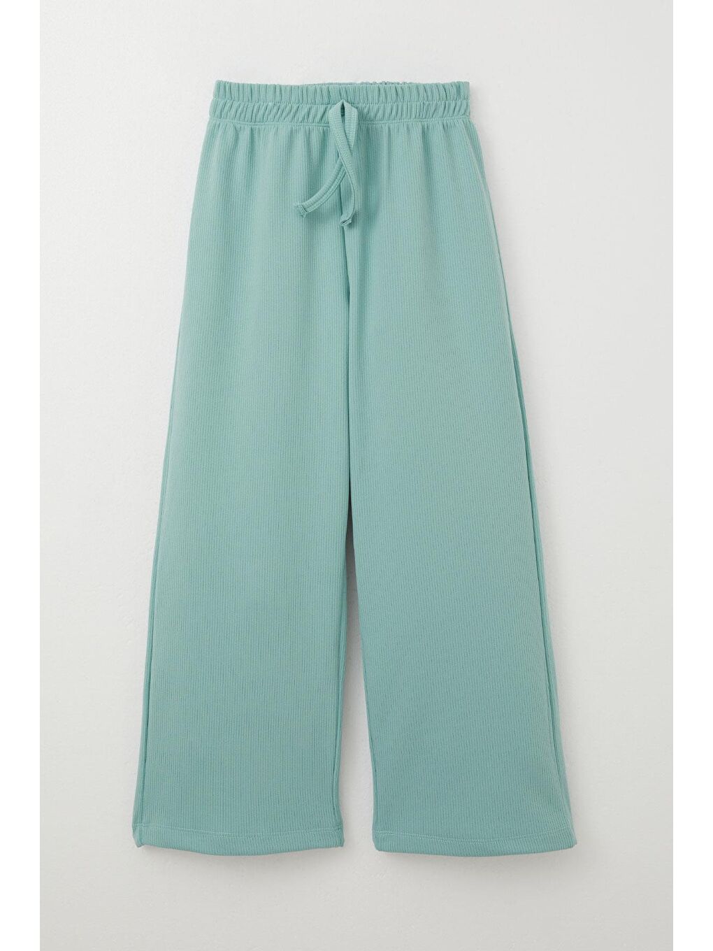 Turkuaz Kız Çocuk Pantolon Bağcık Aksesuarlı Su Yeşili (9 Yaş)