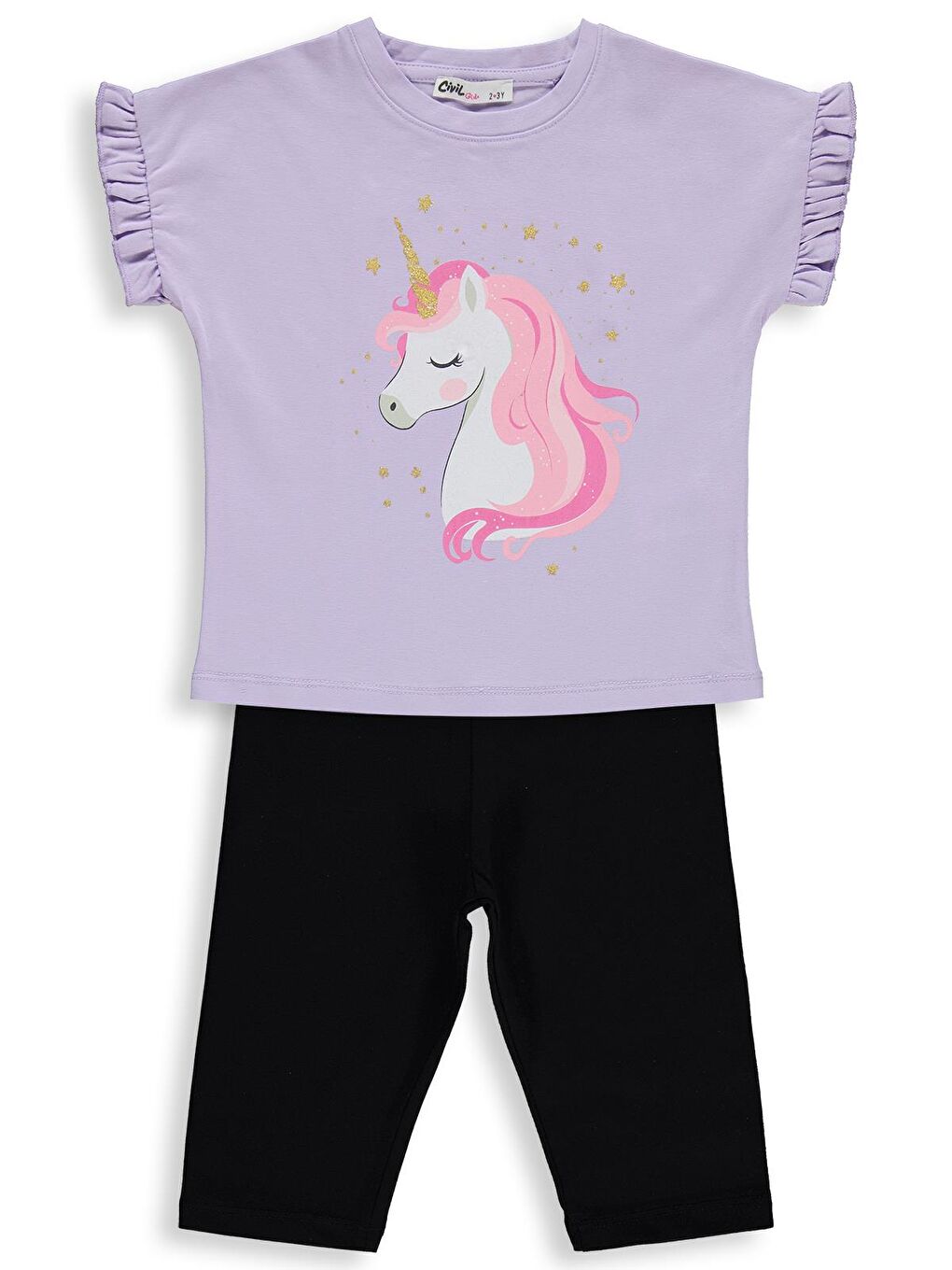 Girls Baskılı 2-5 Yaş Takım - Lila