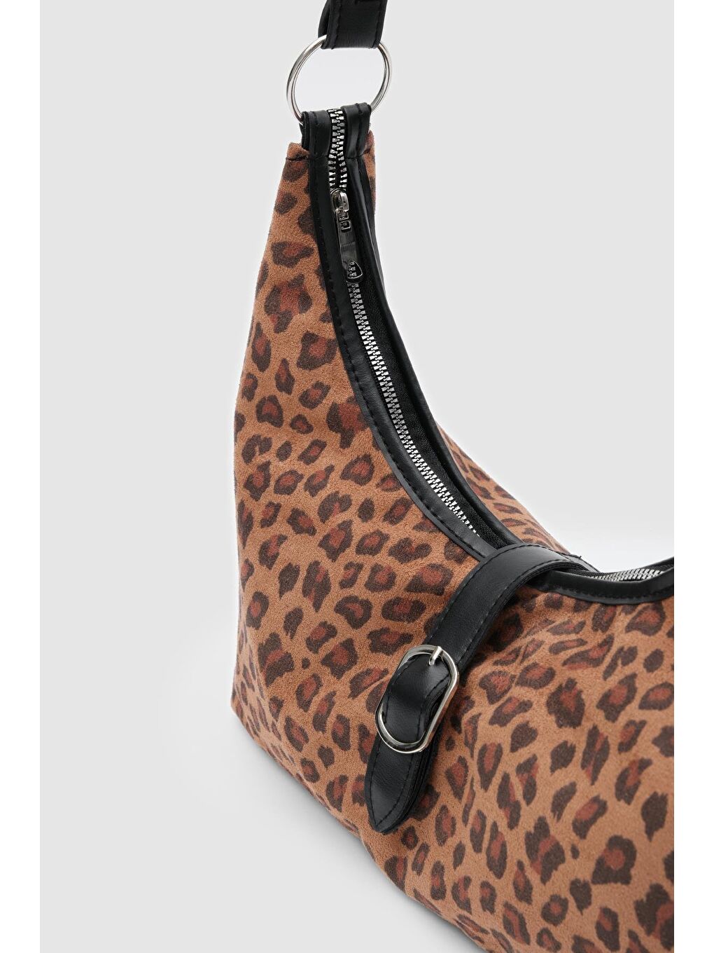 Karışık Marilla Süet Vintage Omuz Çantası Leopar Desen-3
