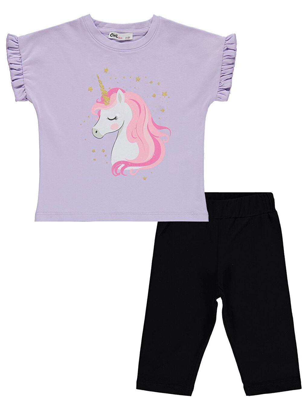 Girls Baskılı 2-5 Yaş Takım - Lila-3