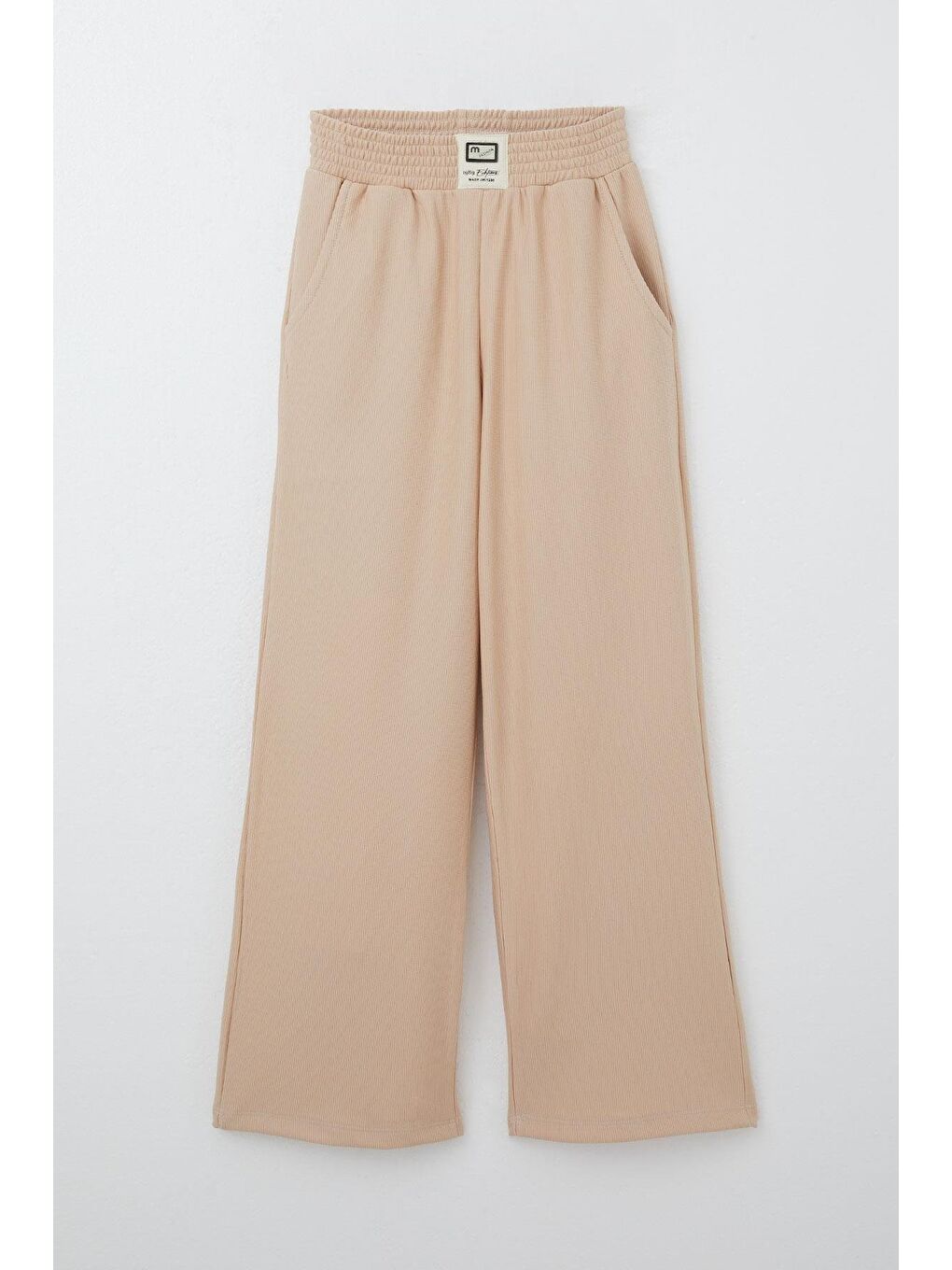 Kız Çocuk Pantolon Bel Kısmı Arma Detaylı Cepli Bej (9 Yaş)