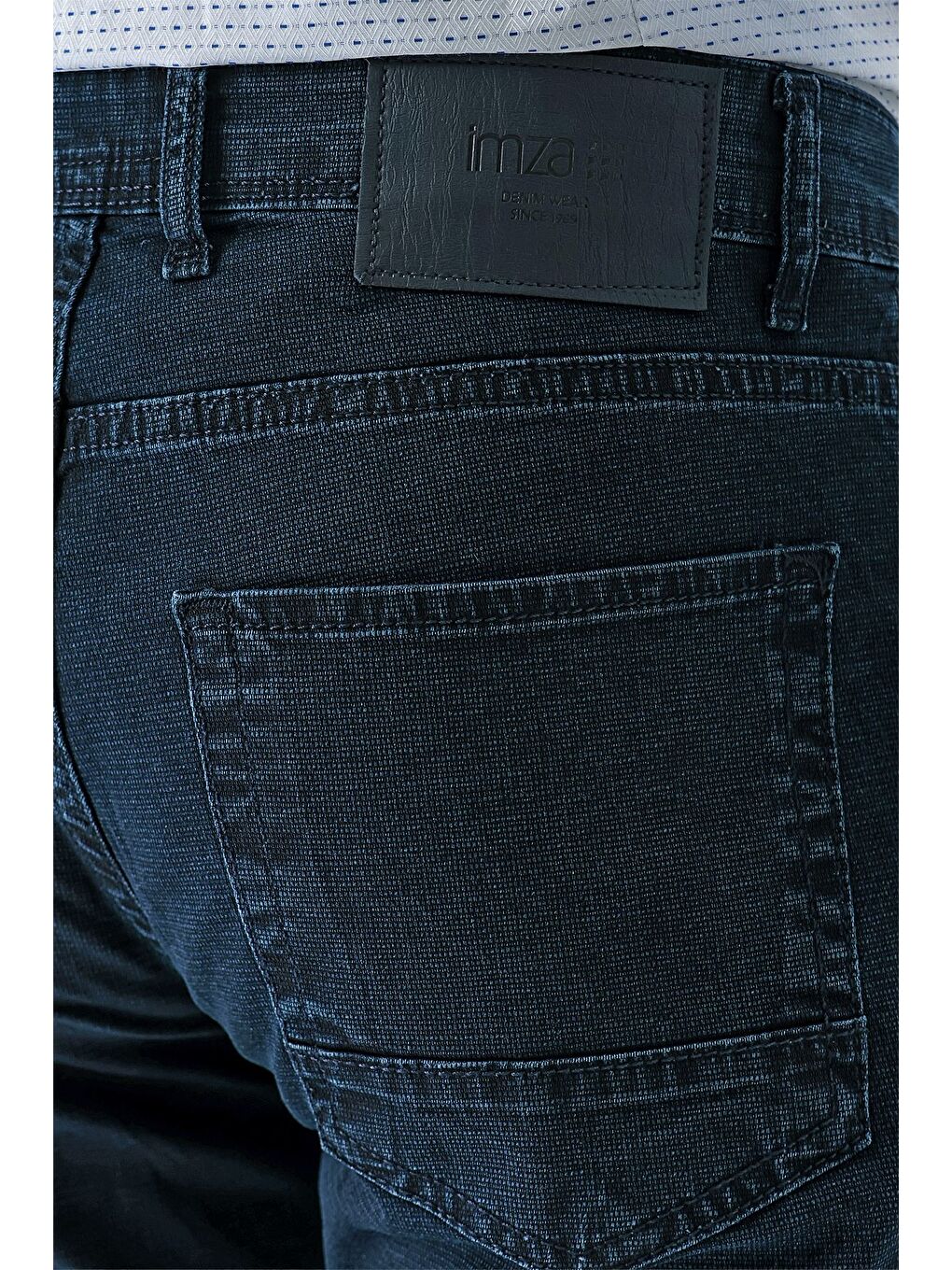 Lacivert Armürlü Pamuklu 5 Cepli Slim Fit Dar Kesim Casual Denim Pantolon 1023240157-1