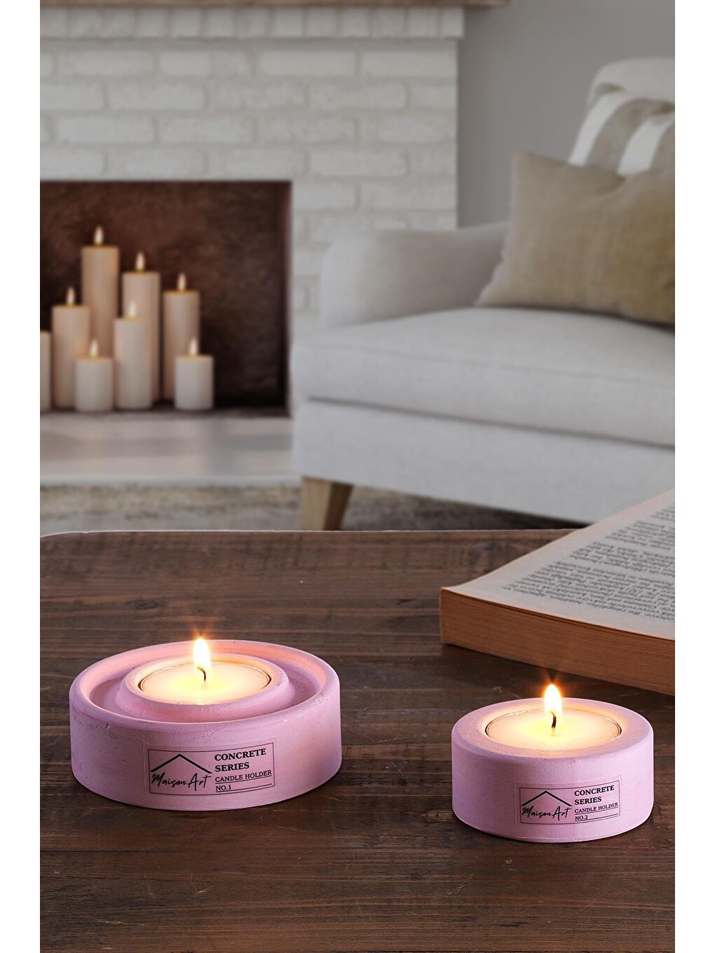 Znp Home Pembe Holder | 2'Li Set Mumluk | Tea Light Mumluk Seti | Dekoratif Şamdan Mumluk