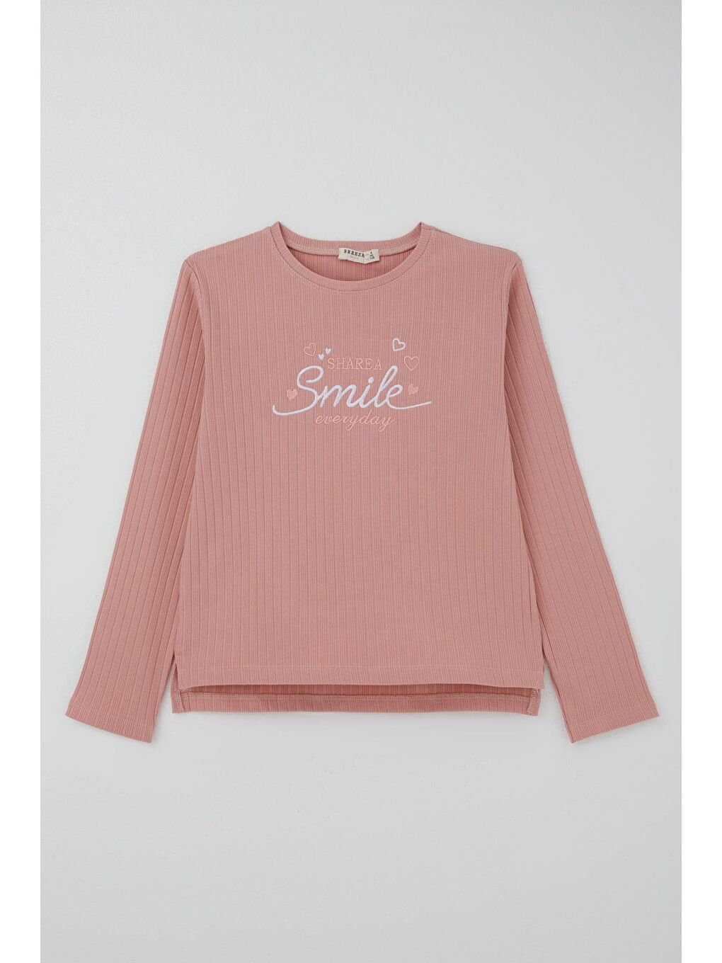 Pembe Kız Çocuk Pantolonlu Takım Yazı & Kalp Nakışlı Pantolonu Fiyonk Aksesuarlı Gülkurusu (4-8 Yaş)-1