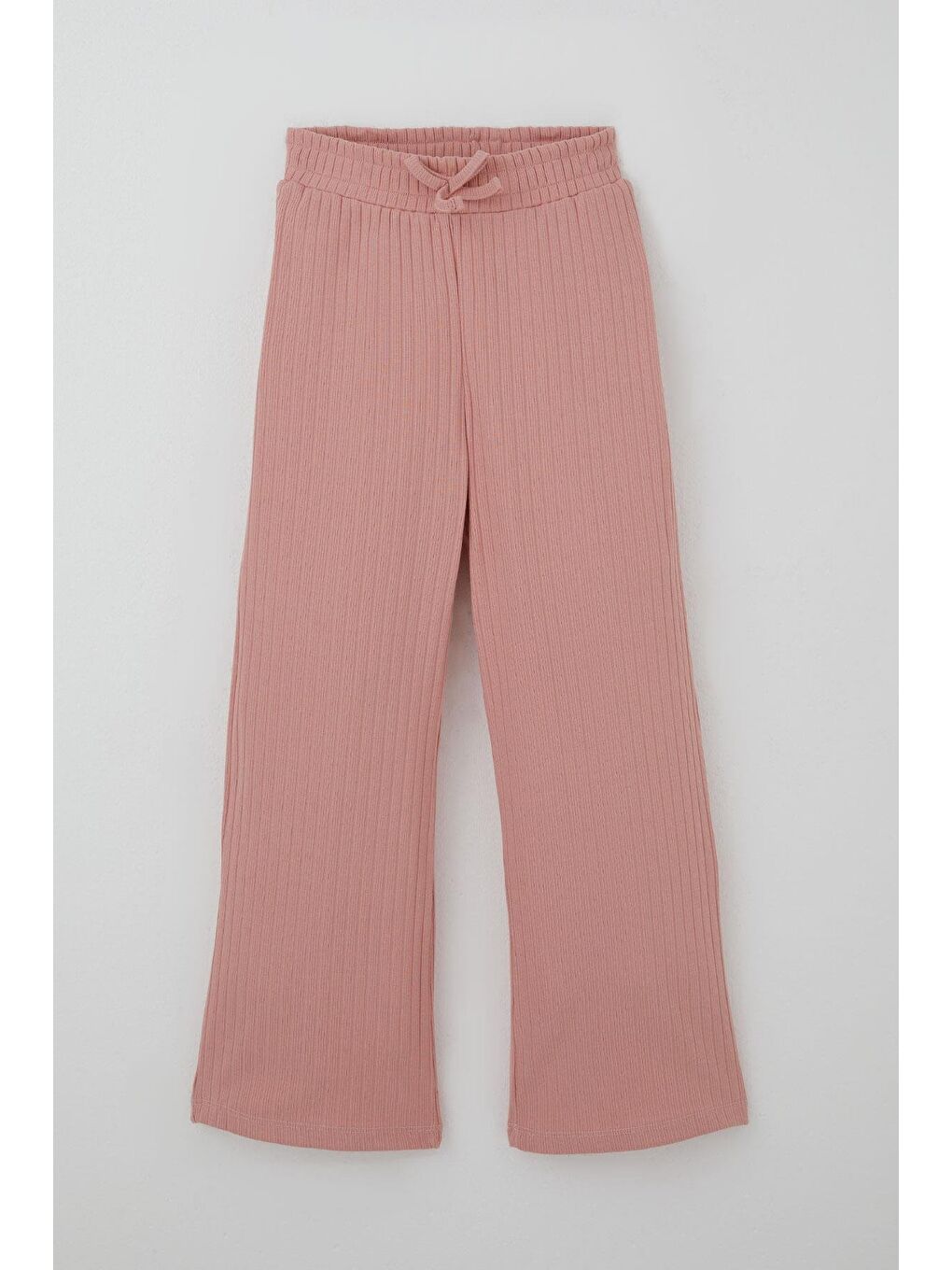 Pembe Kız Çocuk Pantolonlu Takım Yazı & Kalp Nakışlı Pantolonu Fiyonk Aksesuarlı Gülkurusu (4-8 Yaş)-2