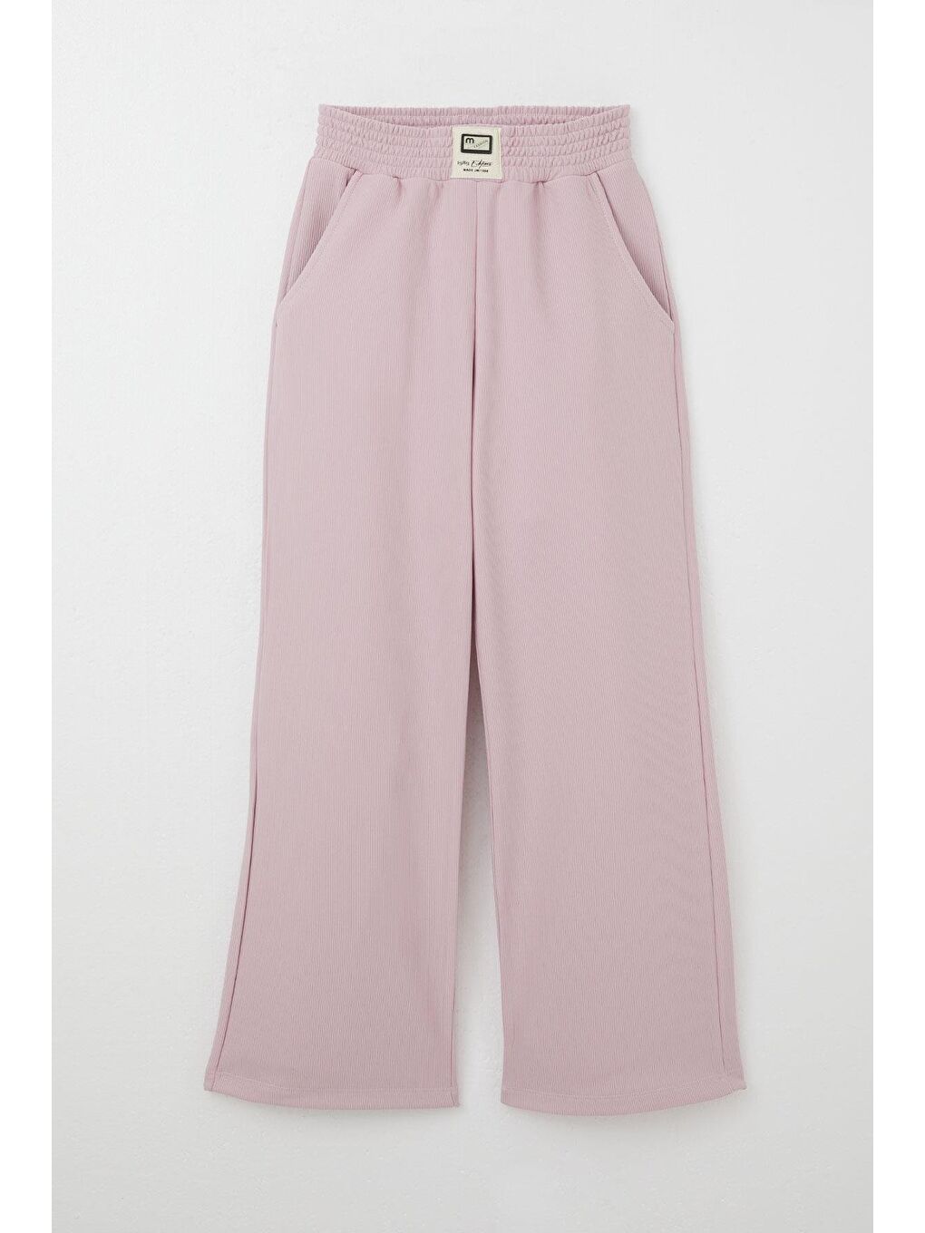 Kız Çocuk Pantolon Bel Kısmı Arma Detaylı Cepli Açık Lila (8 Yaş)