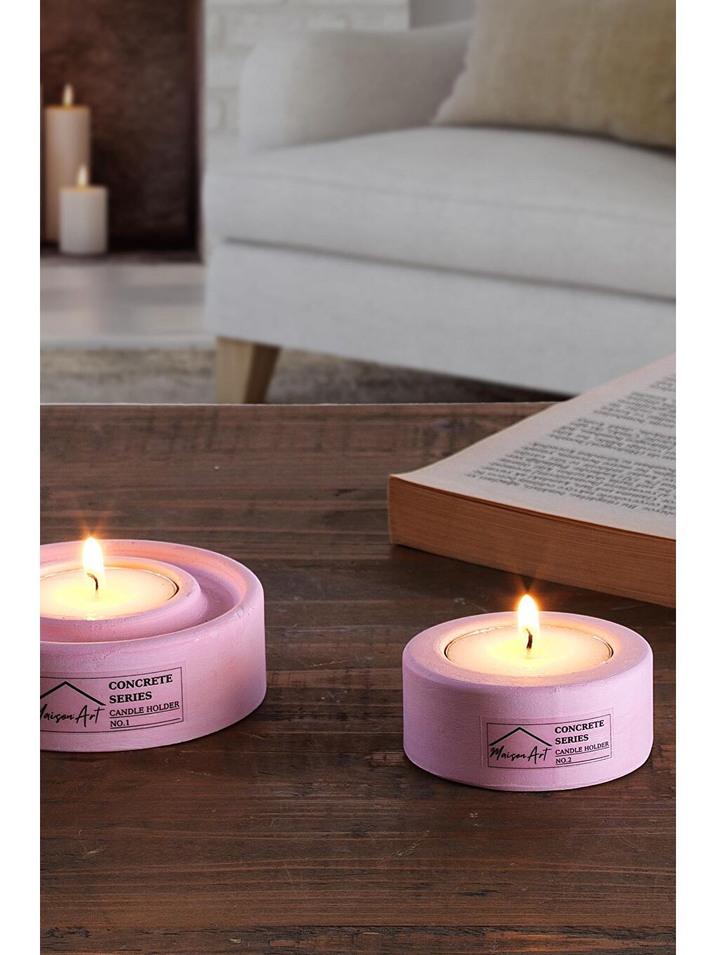 Znp Home Pembe Holder | 2'Li Set Mumluk | Tea Light Mumluk Seti | Dekoratif Şamdan Mumluk - 3