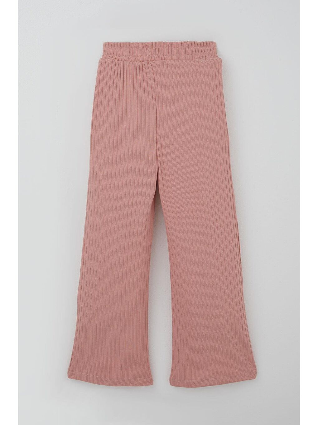 Pembe Kız Çocuk Pantolonlu Takım Yazı & Kalp Nakışlı Pantolonu Fiyonk Aksesuarlı Gülkurusu (4-8 Yaş)-4