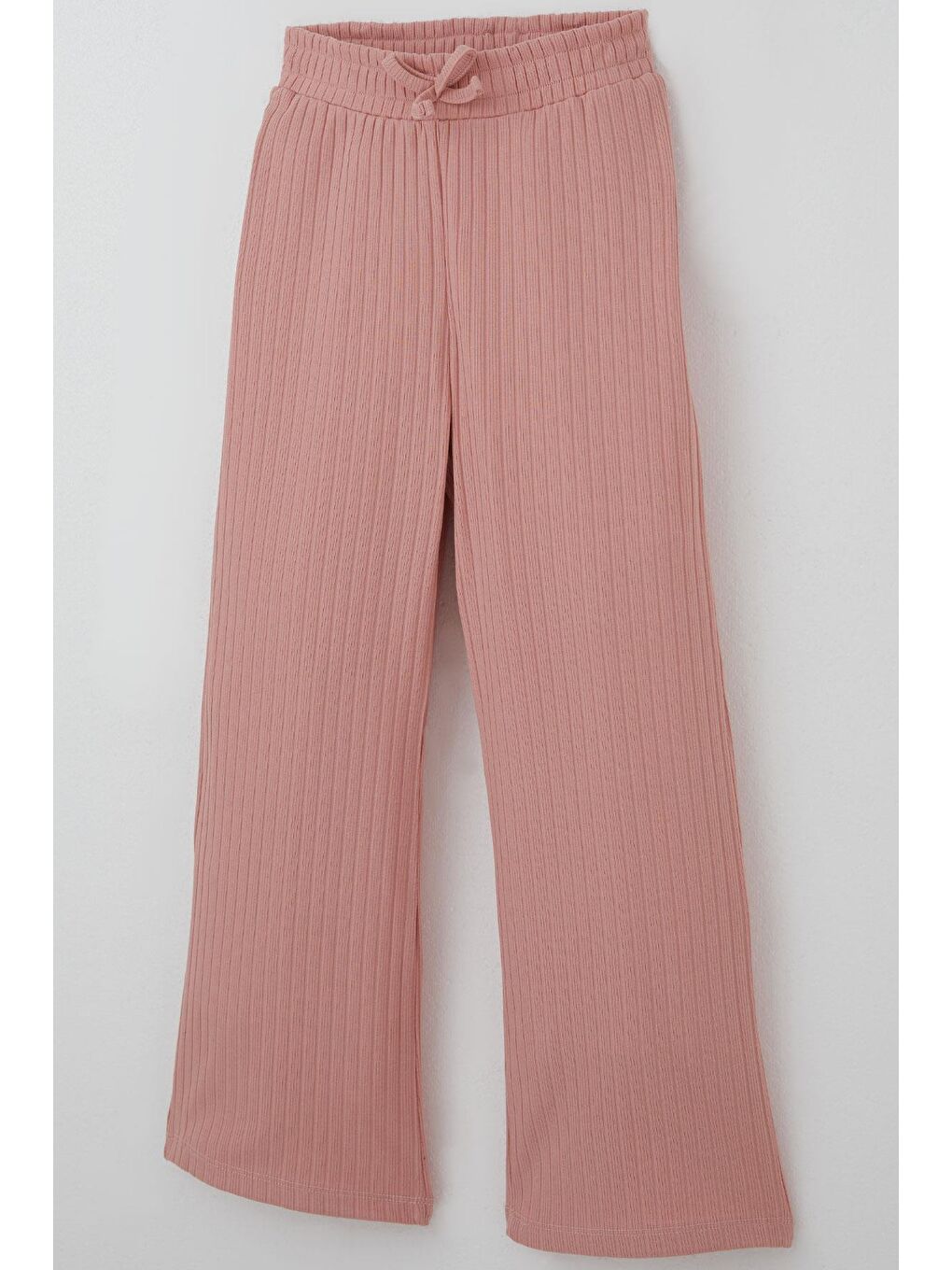 Pembe Kız Çocuk Pantolonlu Takım Yazı & Kalp Nakışlı Pantolonu Fiyonk Aksesuarlı Gülkurusu (4-8 Yaş)-5