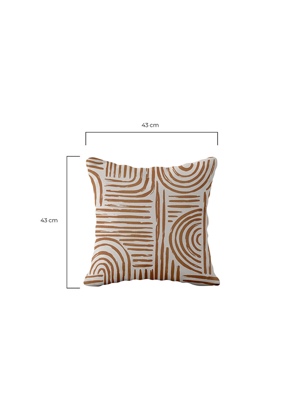 Echo Ekosa Desenli Vintage Temalı 4'lü Dekoratif Kırlent Kılıf Seti Kahverengi -Beyaz-1