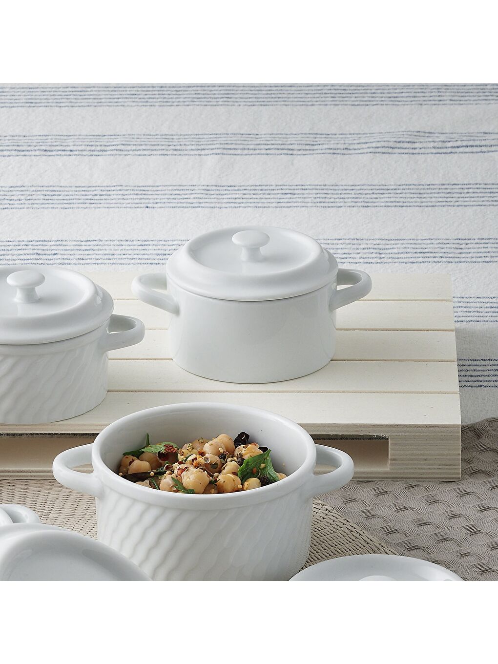 Ekru 14 Cm Kulplu Fırın Kabı