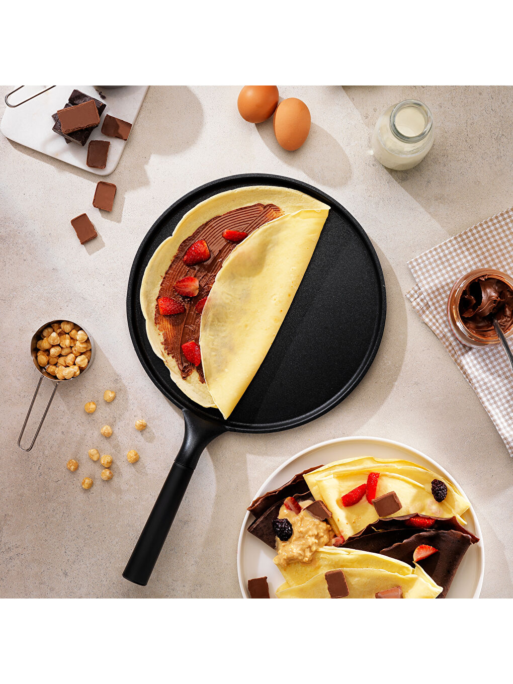 Pro Cast Döküm Krep Tavası 28 Cm-Siyah