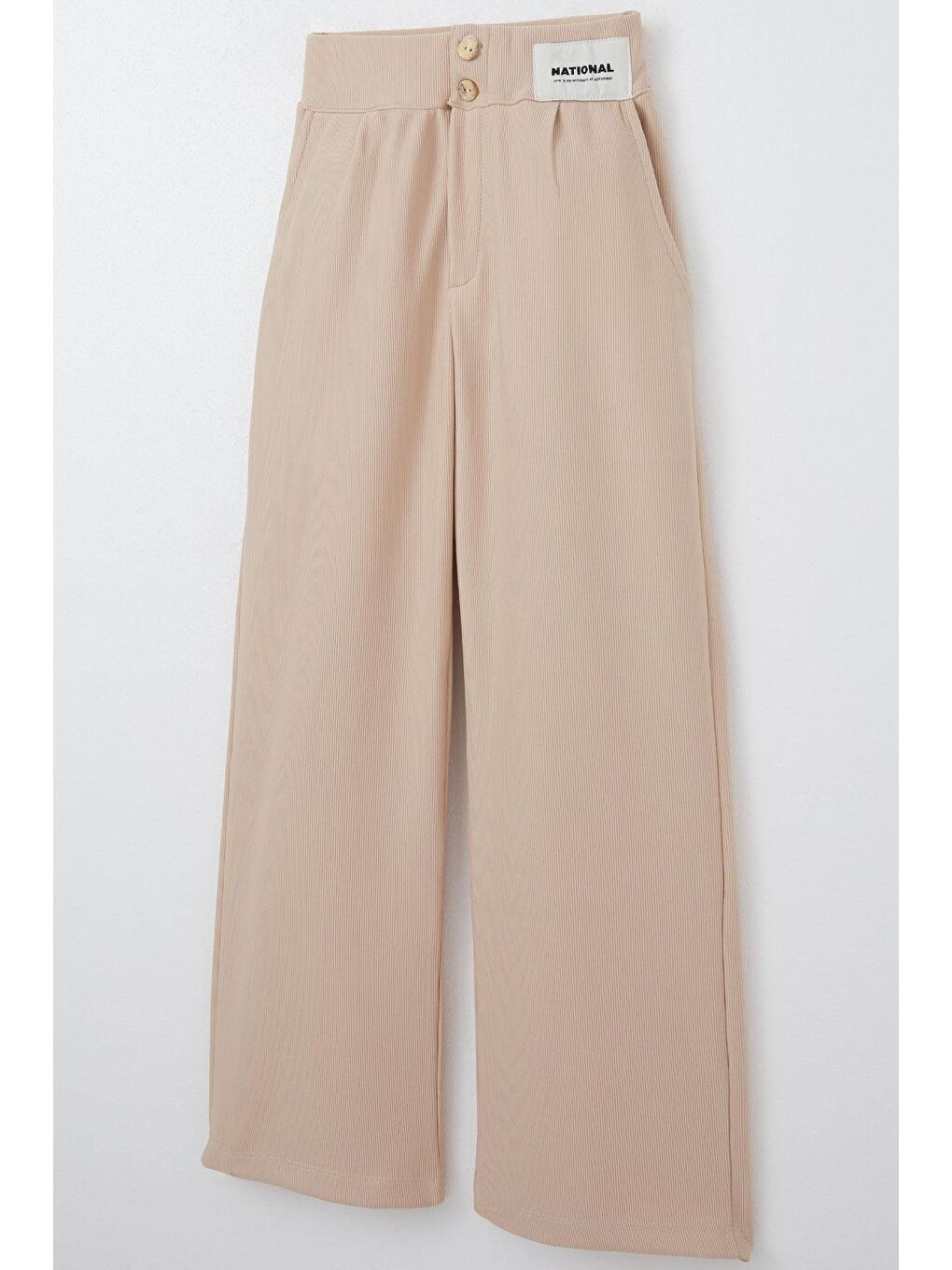 Kız Çocuk Pantolon Düğmeli Fermuarlı Bej (6-10 Yaş)-2