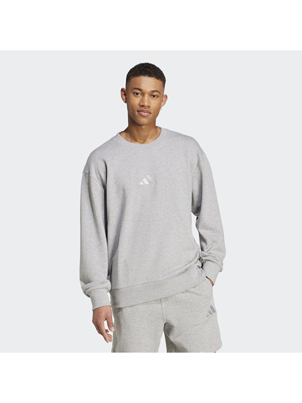 Adidas Gri A Szn Ft Crew Erkek Gri Yuvarlak Yaka Sweatshirt