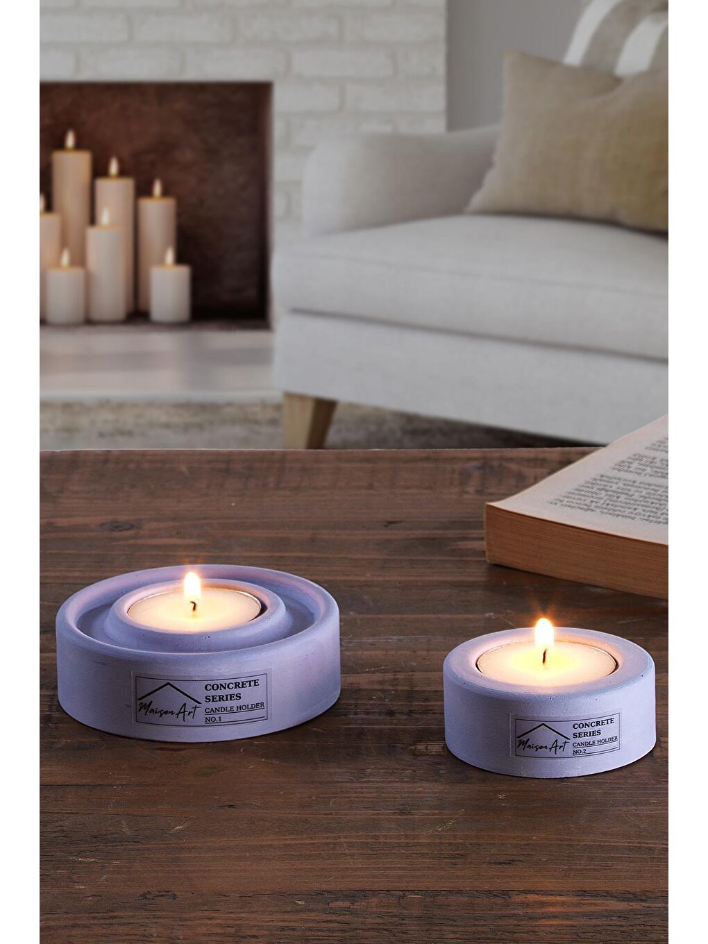 Znp Home Lila Holder | 2'Li Set Mumluk | Tea Light Mumluk Seti | Dekoratif Şamdan Mumluk