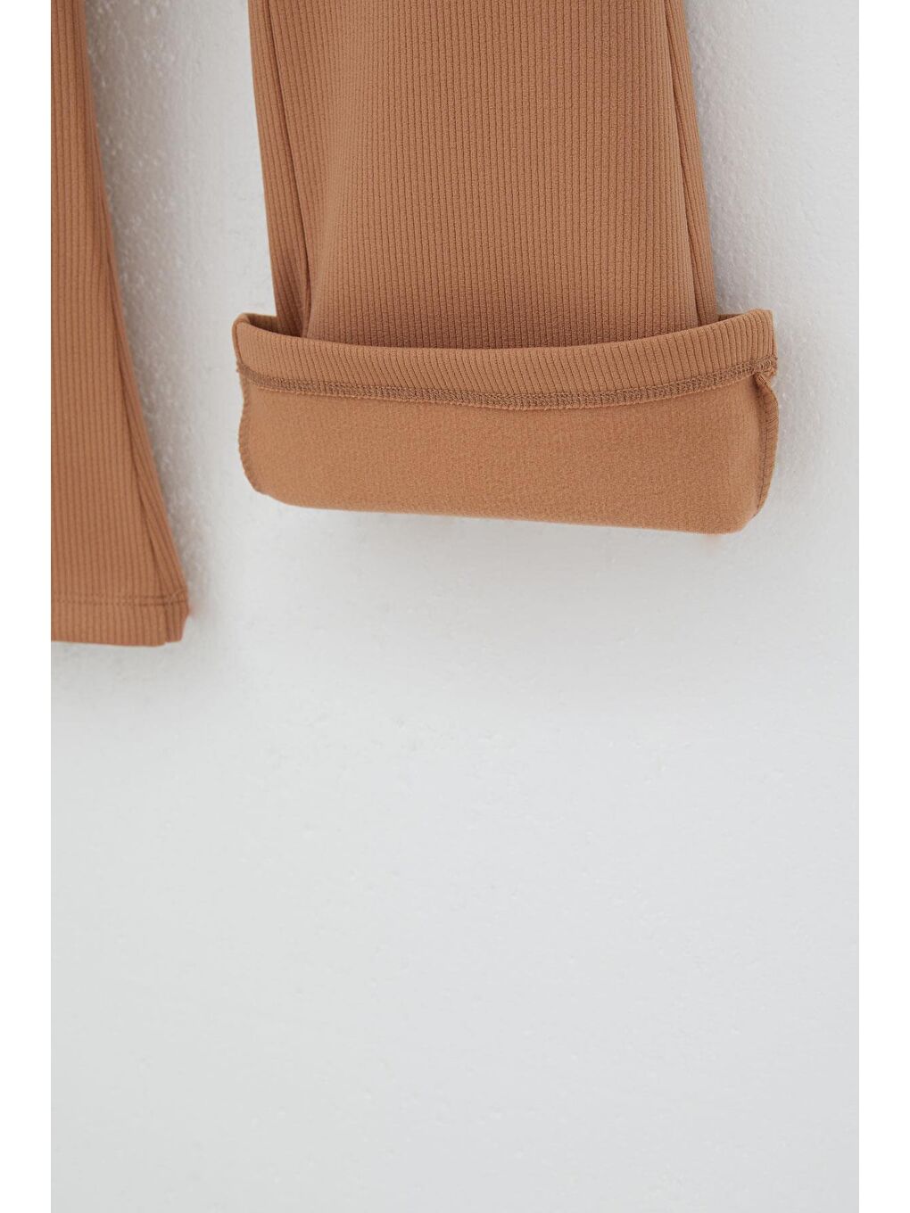 Kız Çocuk Tayt Basic İspanyol Paça Açık Kahverengi (4-8 Yaş)-3