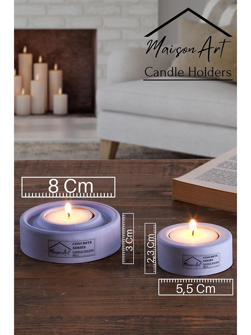 Znp Home Lila Holder | 2'Li Set Mumluk | Tea Light Mumluk Seti | Dekoratif Şamdan Mumluk - 1