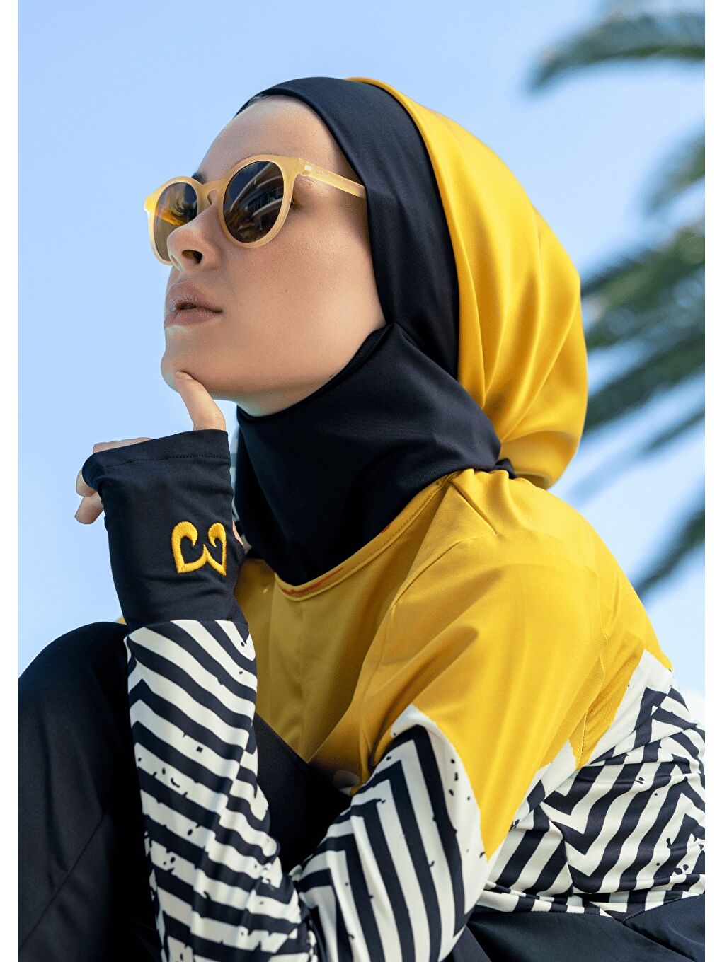 Sarı Bandana- Eşarp - Zigzag Hardal  23-1