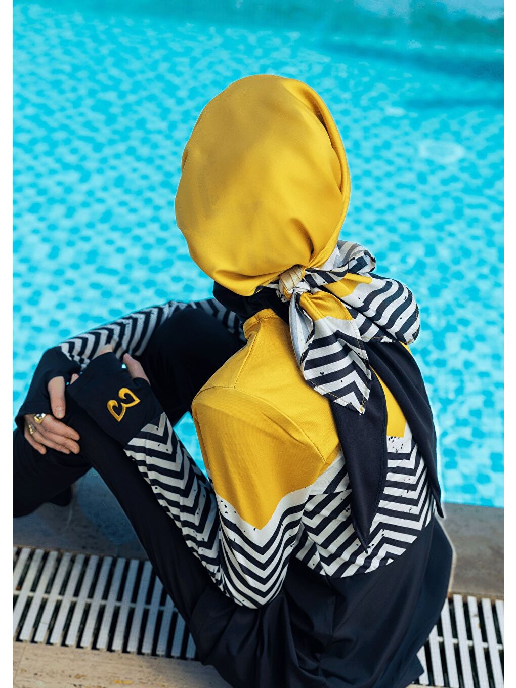 Sarı Bandana- Eşarp - Zigzag Hardal  23-2