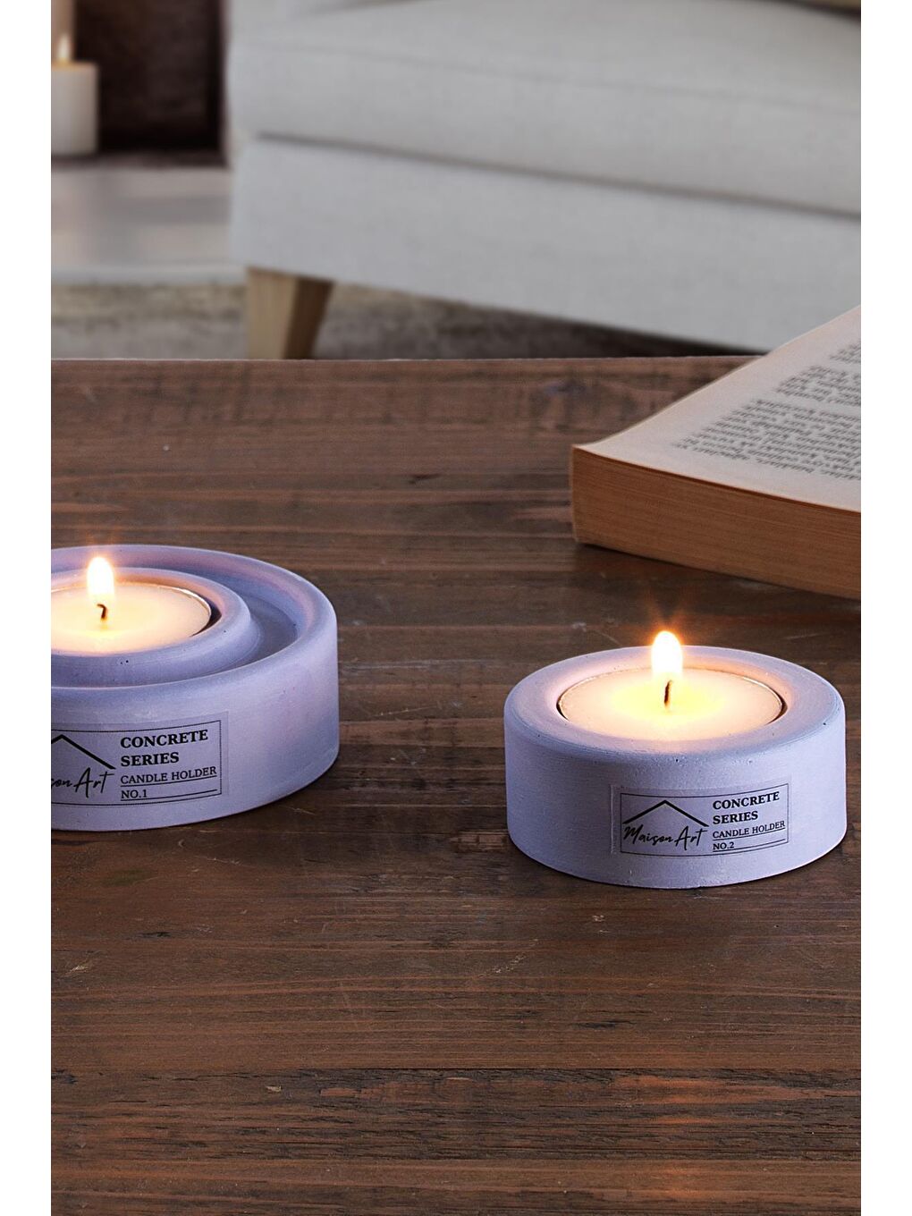 Znp Home Lila Holder | 2'Li Set Mumluk | Tea Light Mumluk Seti | Dekoratif Şamdan Mumluk - 3