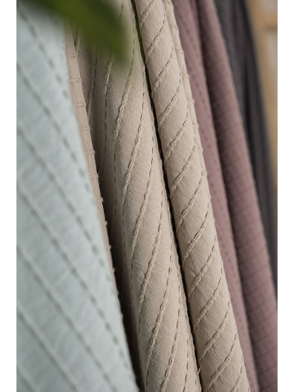 Yeşil %100 Pamuk Çift Kişilik Nakışlı Nevresim Seti Eveya Mint-4