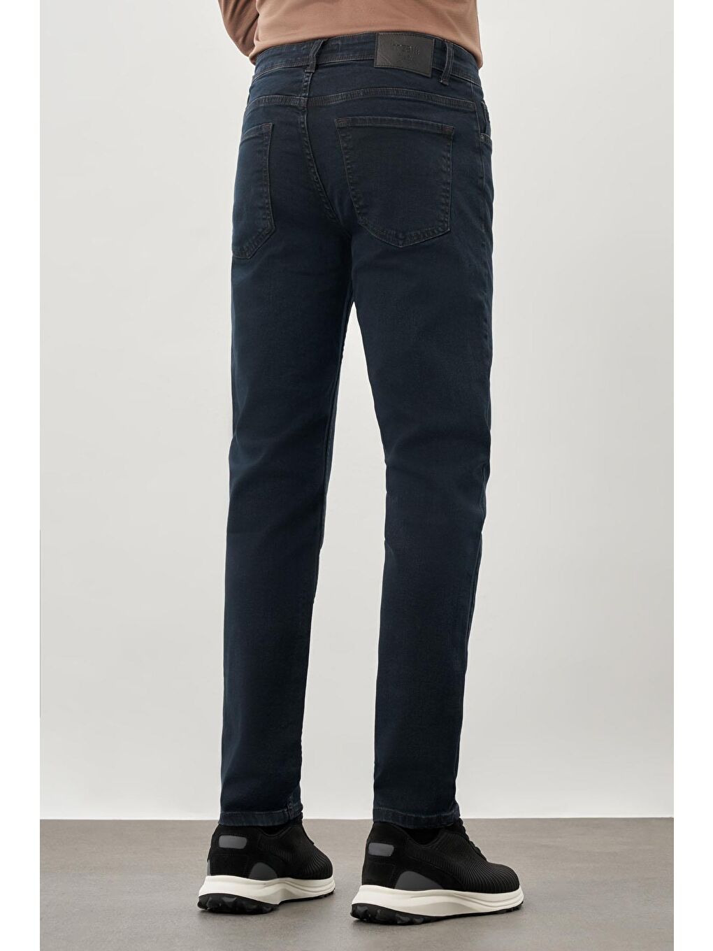 Koyu Lacivert Düz Gabardin Pamuklu 5 Cep Slim Fit Casual Denim Pantolon 1023245159-3