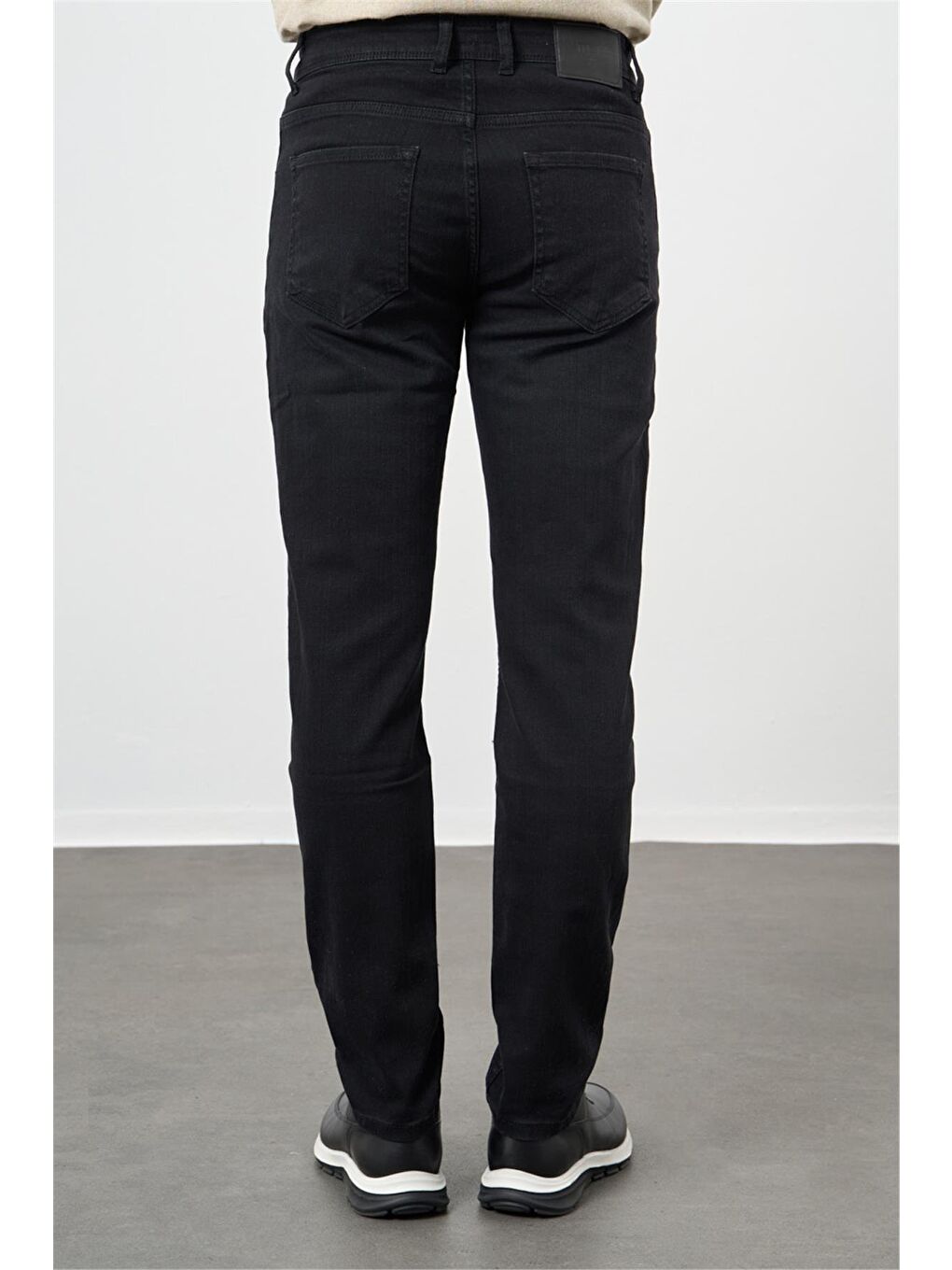 Siyah Düz Gabardin Slim Fit Casual Denim Pantolon 1023245153-2