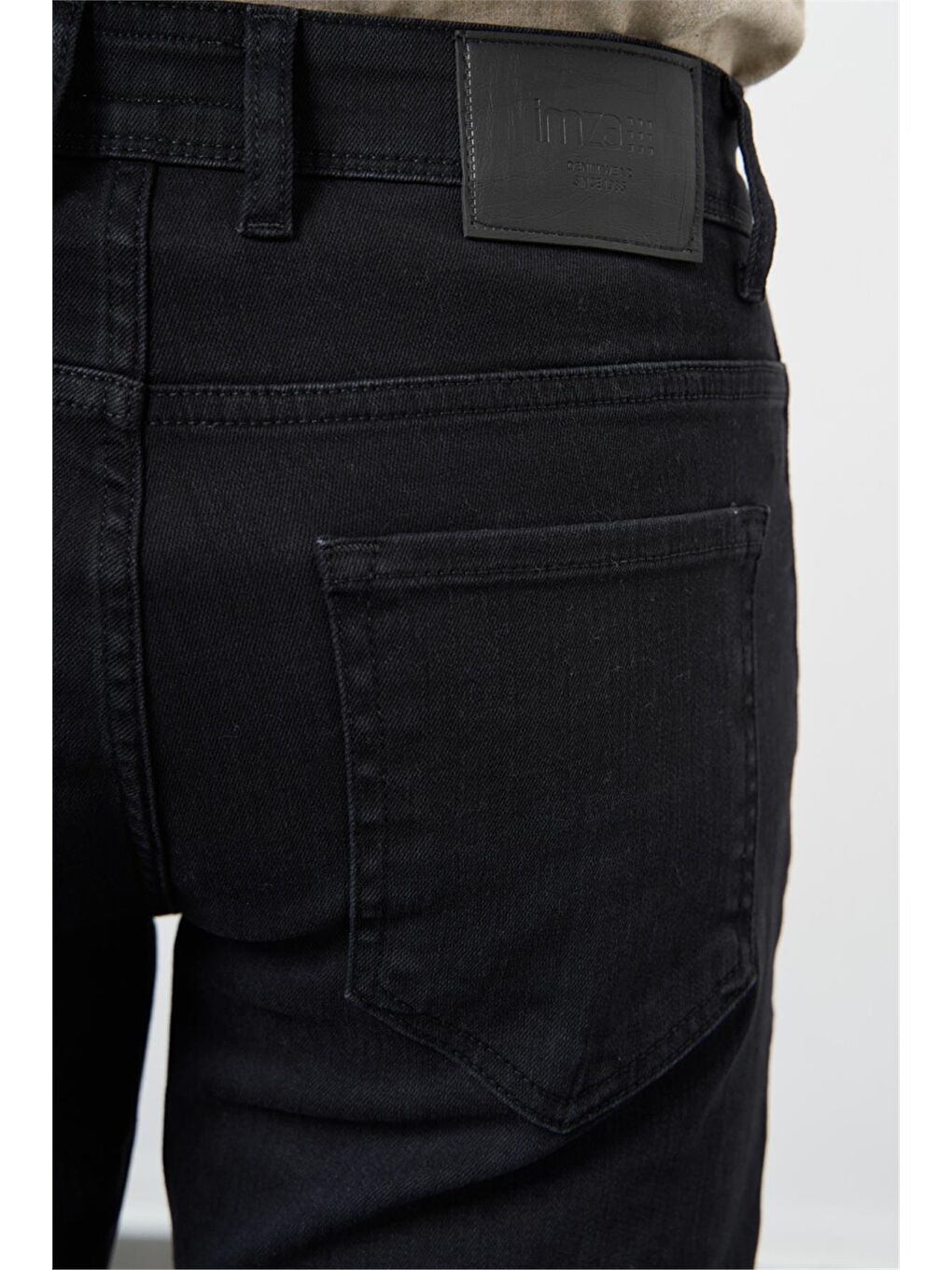 Siyah Düz Gabardin Slim Fit Casual Denim Pantolon 1023245153-3