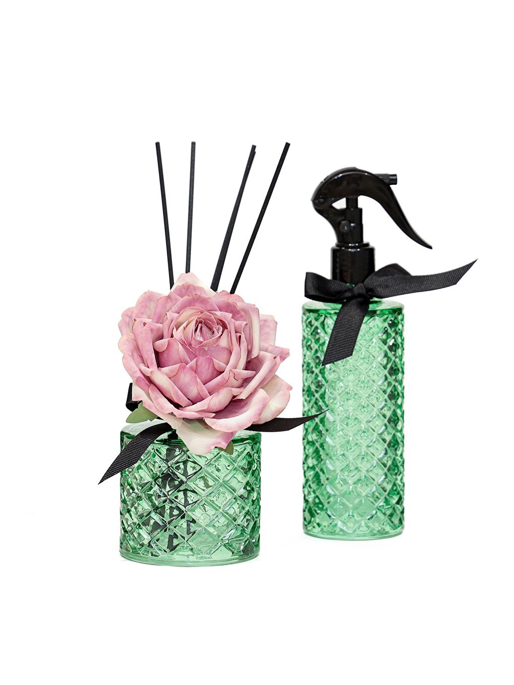 Kristal Gül Serisi- Yeşil Cam/ White Jasmine Oda Spreyi-1