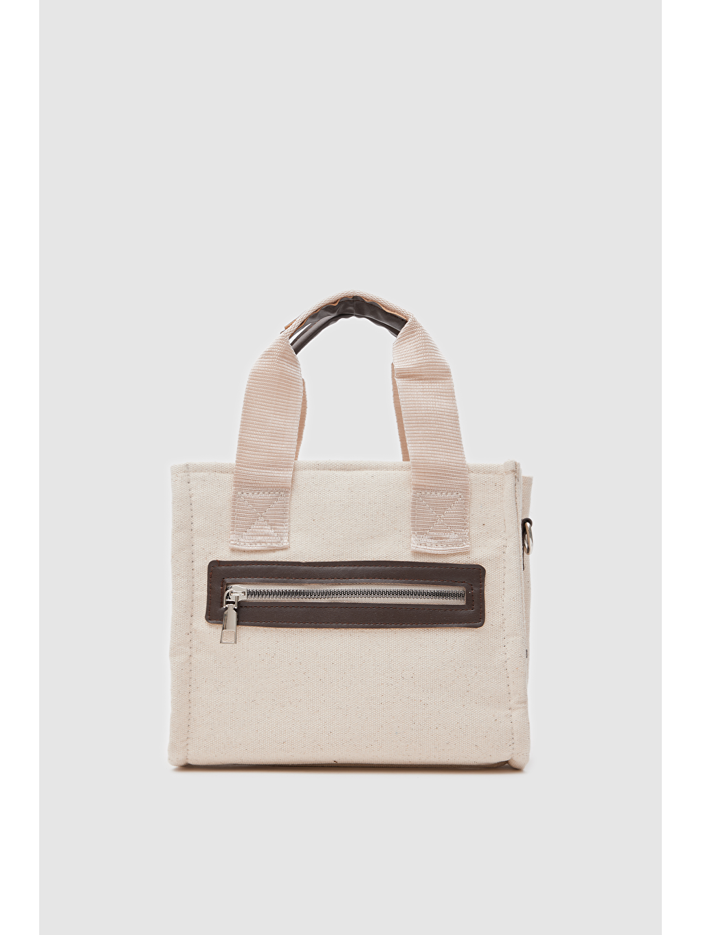 Jade Garnili Kanvas Çapraz Çanta Kahverengi