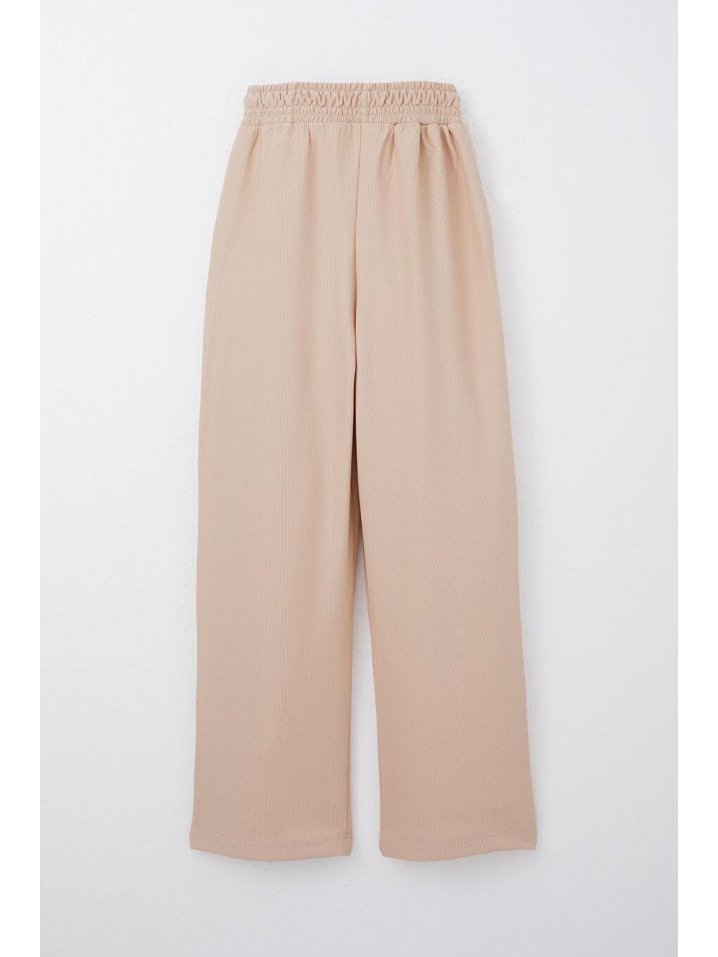 Kız Çocuk Eşofman Altı Beli Lastikli Cepli Armalı Bej (6-12 Yaş)-1