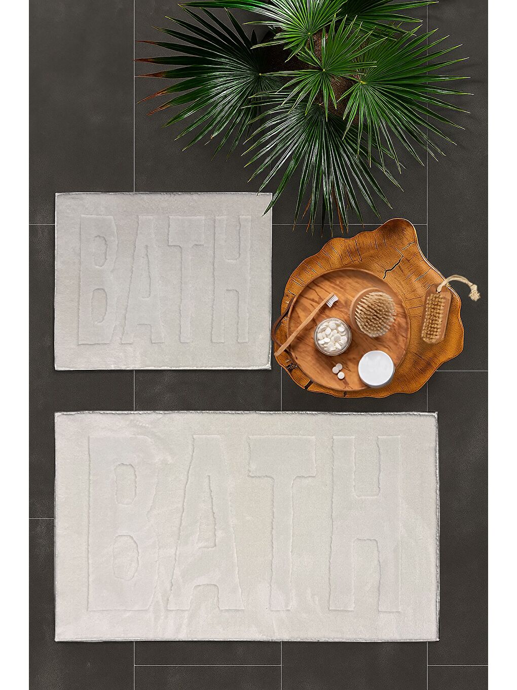 Ekru Pamella 2 Li Banyo Paspas Takımı Mist Krem KREM