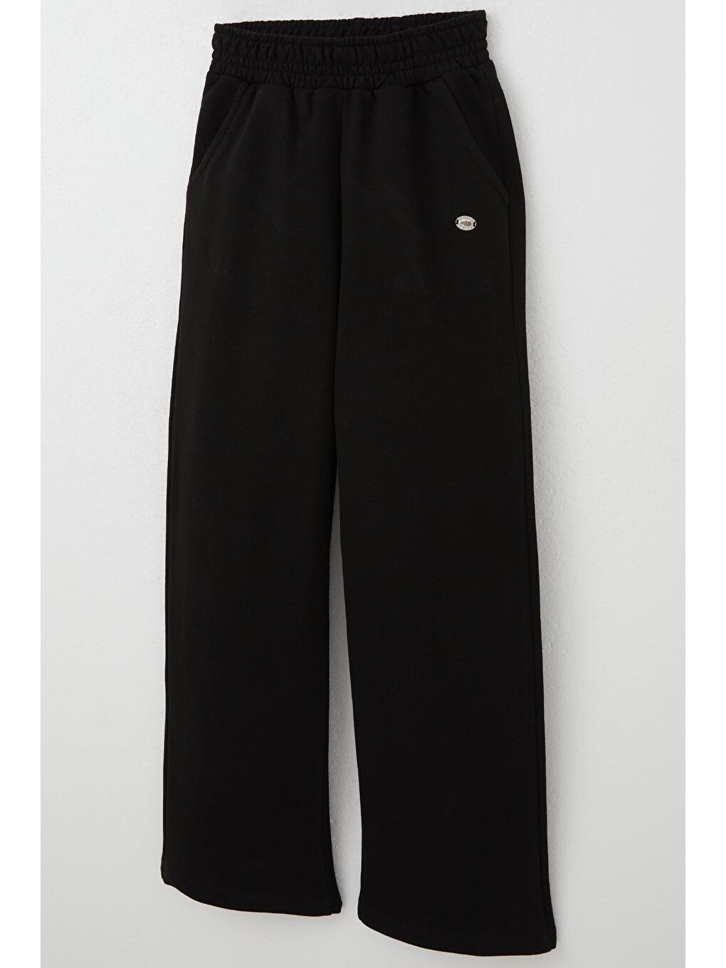 Kız Çocuk Eşofman Altı Arma Detaylı Beli Lastikli Cepli Siyah (8-12 Yaş)-2