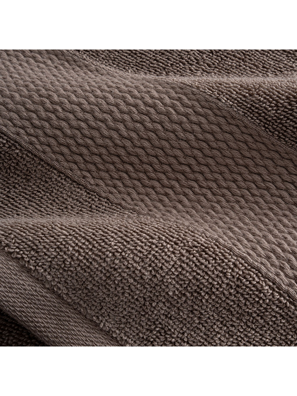 Lara 3'lü Havlu Seti %100 Pamuk Bordürlü Kahverengi-2