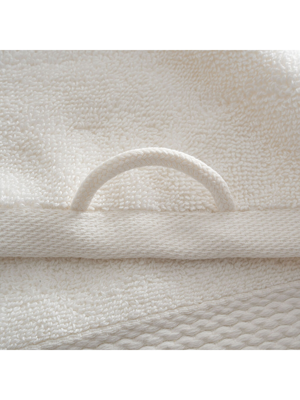 Ekru Lara 3'lü Havlu Seti %100 Pamuk Bordürlü Krem-4