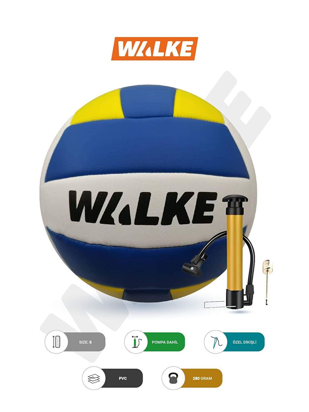 Sarı Premium Dikişli Voleybol Topu Pompa Hediyeli-1