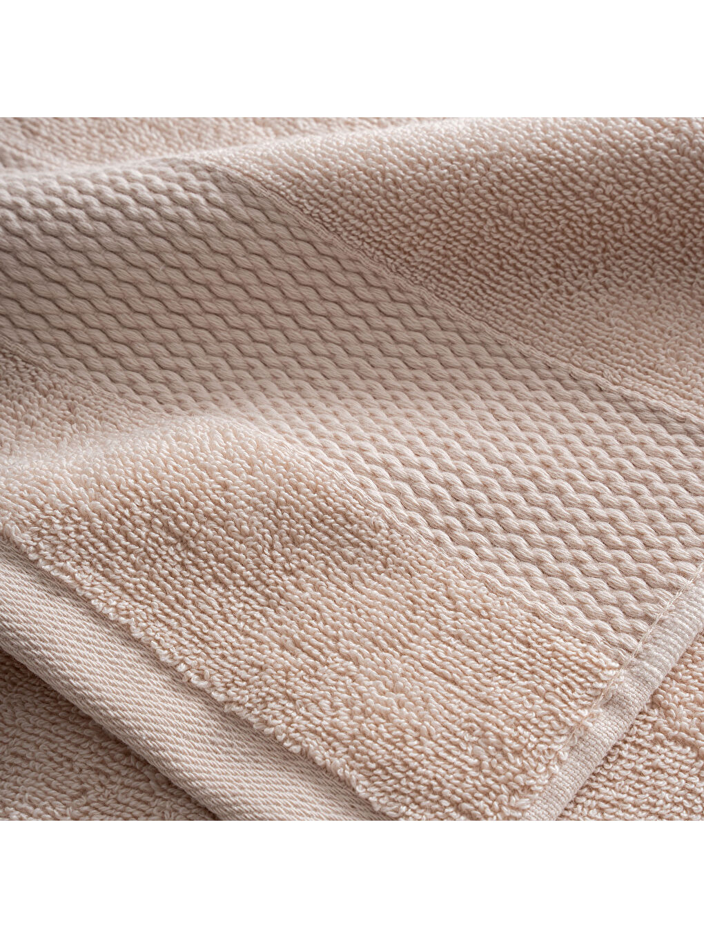 Pembe Lara 3'lü Havlu Seti %100 Pamuk Bordürlü Açık Somon-2