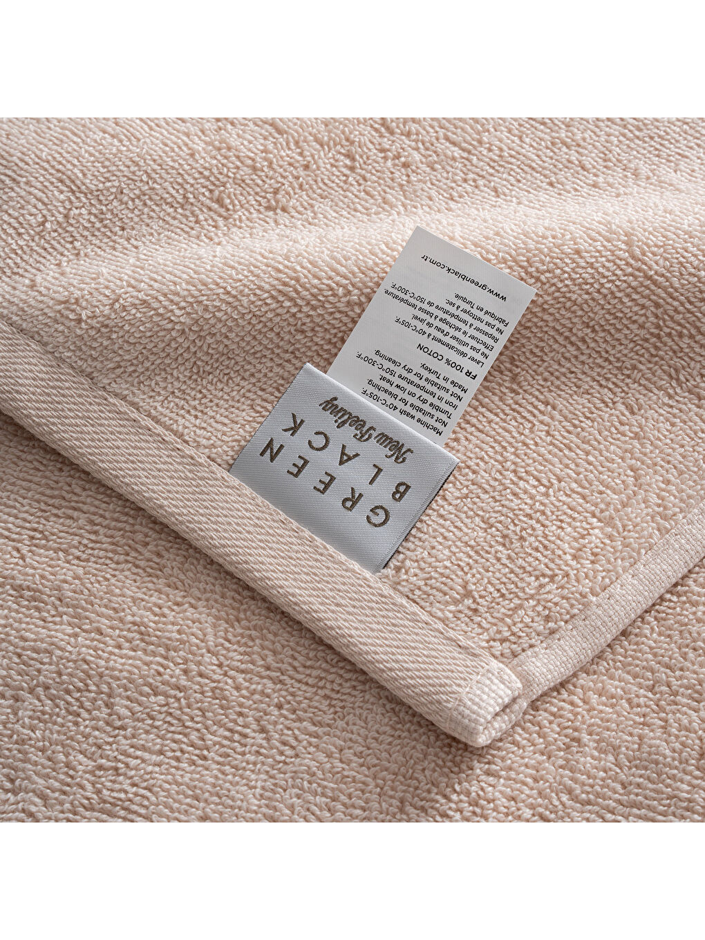 Pembe Lara 3'lü Havlu Seti %100 Pamuk Bordürlü Açık Somon-4