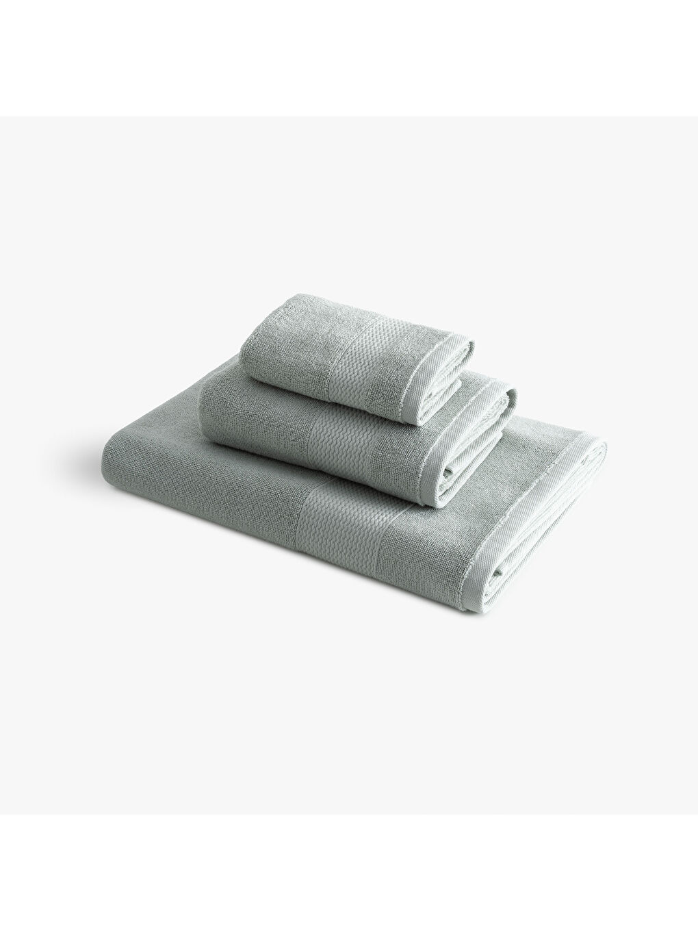 Lara 3'lü Havlu Seti %100 Pamuk Bordürlü Yeşil-1