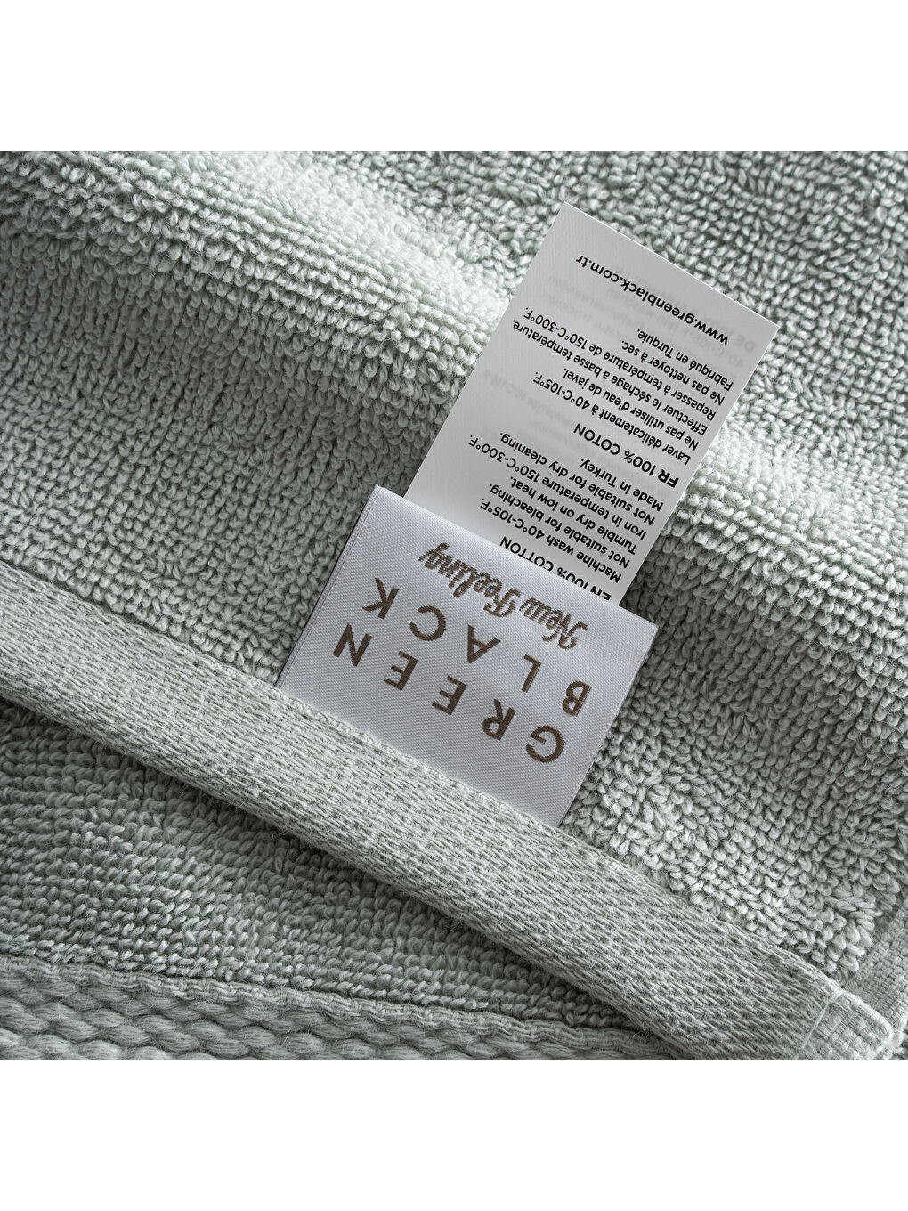 Lara 3'lü Havlu Seti %100 Pamuk Bordürlü Yeşil-3