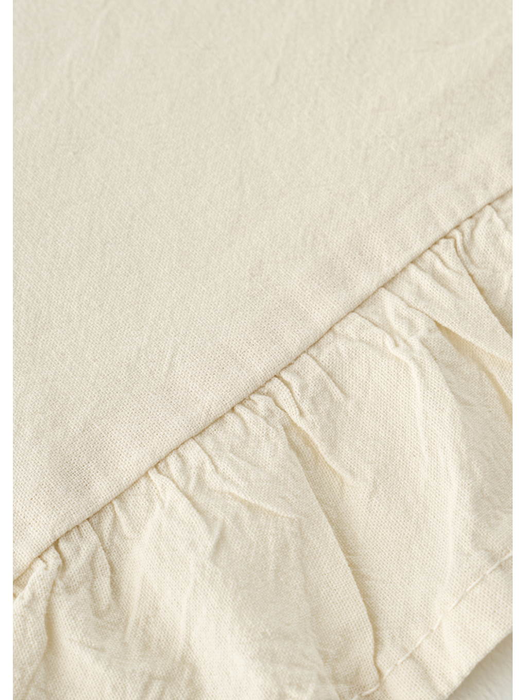 %100 Pamuk Elegance Fırfırlı Runner Ekru (50x150 Cm)-1