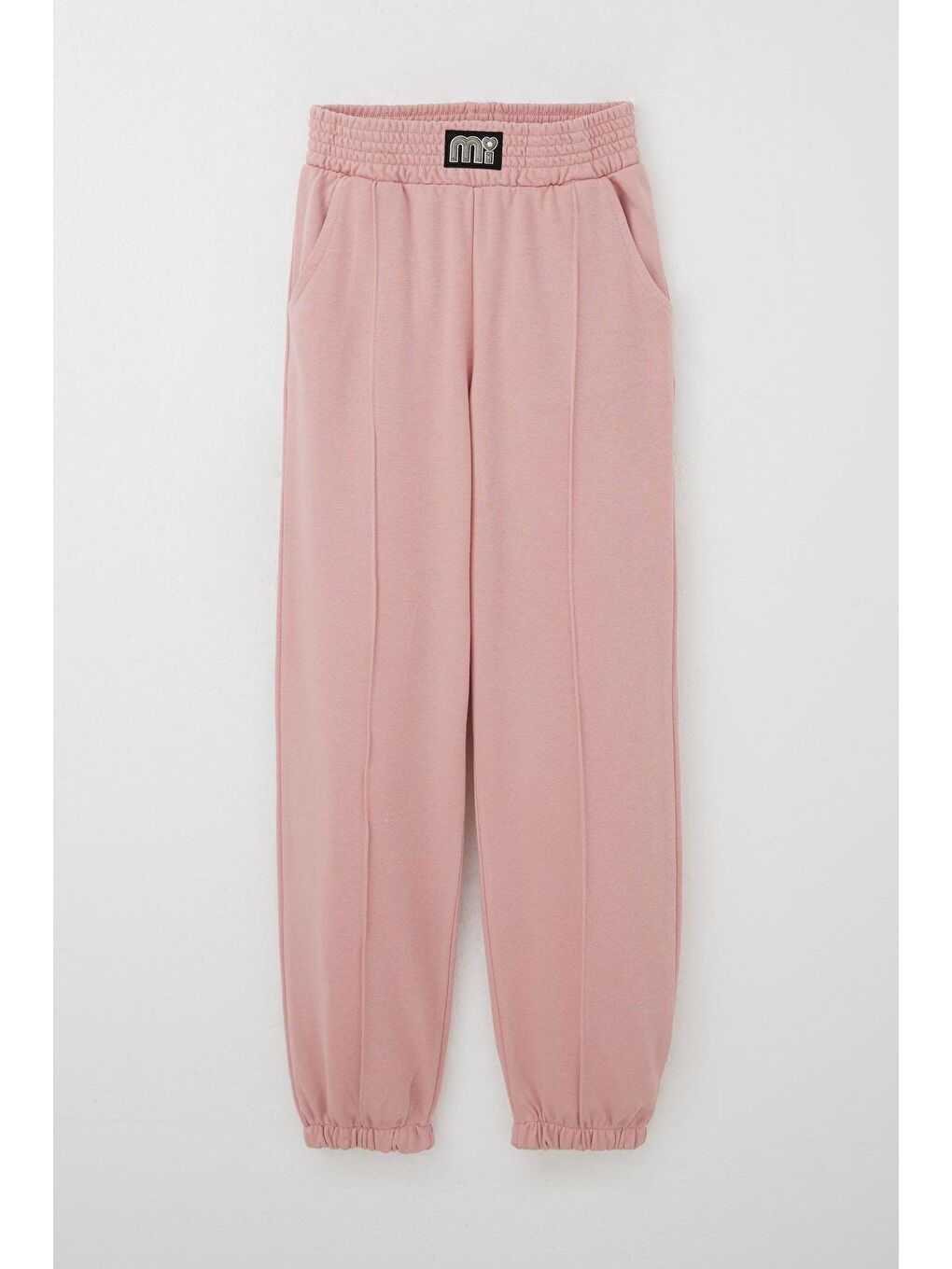 Pembe Kız Çocuk Eşofman Altı Bel Kısmı Arma Detaylı İncili Gülkurusu (9-14 Yaş)