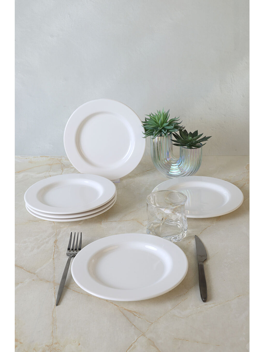 Beyaz Assos Pasta Tabağı 22 Cm 6 Adet-4